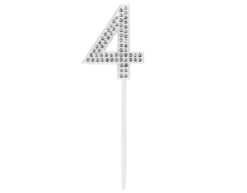 4 Jaar Taarttopper Diamant 10,5cm