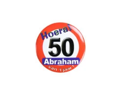 Abraham Button 50 Jaar Verkeersbord 5,5cm