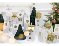 Adventkalender Huisjes Wit -Feestartikelen Winkel adventkalender huisjes wit 2