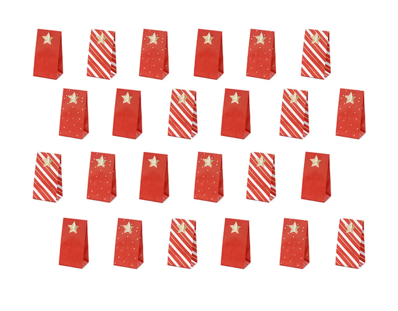 Adventkalender Tasjes Rood 4 Adventkalender Tasjes Rood - Afbeelding 2