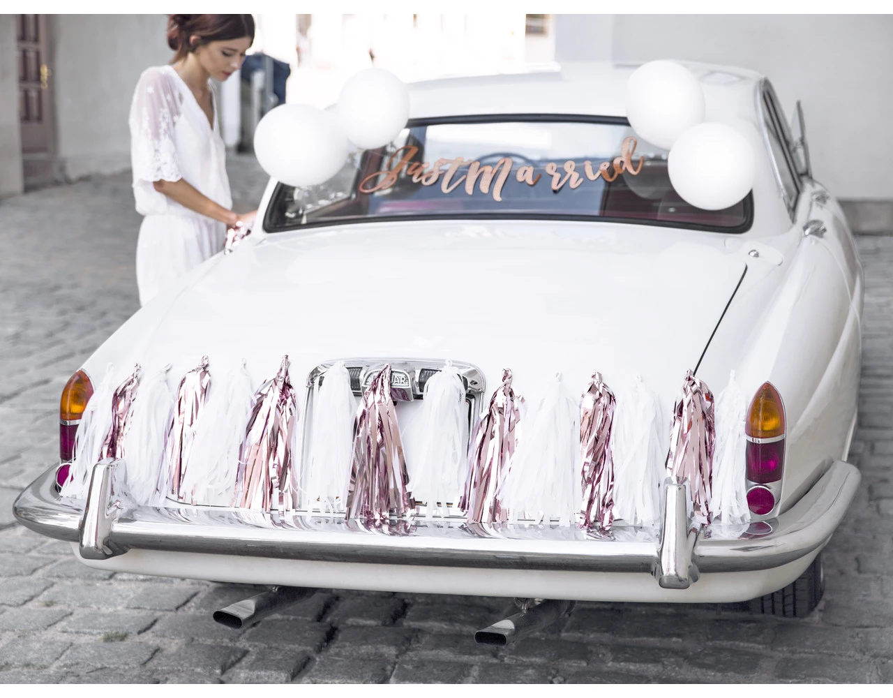 Auto Decoratie Set Bruiloft Just Married 4 Auto Decoratie Set Bruiloft Just Married - Afbeelding 2