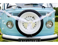 Autodecoratie Witte Bloem 1,8m 2st -Feestartikelen Winkel autodecoratie witte bloem 18m 2st 1