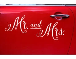 Autosticker Bruiloft Set Mr, And Mrs, 3st -Feestartikelen Winkel autosticker bruiloft set mr and mrs 3st 2
