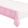 Babyshower Tafelkleed Roze 2,13m -Feestartikelen Winkel babyshower tafelkleed roze 213m