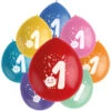 Ballonnen 1 Jaar Gekleurd 23cm 8st -Feestartikelen Winkel ballonnen 1 jaar gekleurd 23cm 8st