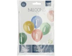 Ballonnen 1 Jaar Gekleurd 33cm 6st 6 Ballonnen 1 Jaar Gekleurd 33cm 6st -Feestartikelen Winkel ballonnen 1 jaar gekleurd 33cm 6st 1