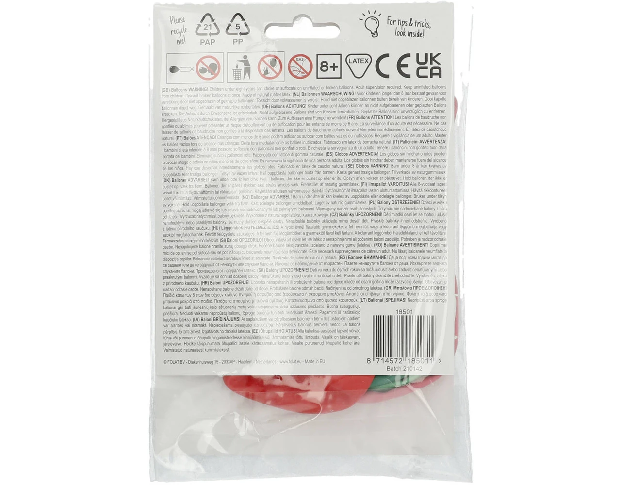 Ballonnen 1 Jaar Gekleurd 33cm 6st 5 Ballonnen 1 Jaar Gekleurd 33cm 6st - Afbeelding 3