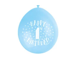 Ballonnen 1 Jaar Happy Birthday Blauw 28cm 10st -Feestartikelen Winkel ballonnen 1 jaar happy birthday blauw 28cm 10st 2