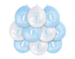 Ballonnen 1 Jaar Happy Birthday Blauw 28cm 10st