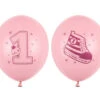 Ballonnen 1 Jaar Roze 30cm 6st