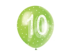 Ballonnen 10 Jaar Confetti 30cm 5st -Feestartikelen Winkel ballonnen 10 jaar confetti 30cm 5st 2