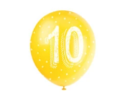 Ballonnen 10 Jaar Confetti 30cm 5st -Feestartikelen Winkel ballonnen 10 jaar confetti 30cm 5st 3
