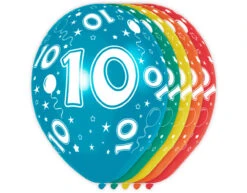 Ballonnen 10 Jaar Versiering 30cm 5st