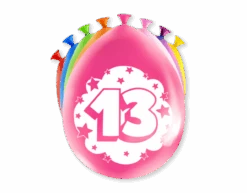 Ballonnen 13 Jaar Meerkleurig 30cm 8st
