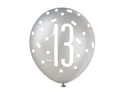 Ballonnen 13 Jaar Stippen Zwart 30cm 6st -Feestartikelen Winkel ballonnen 13 jaar stippen zwart 30cm 6st 2