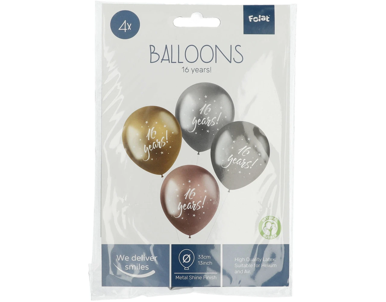 Ballonnen 16 Years 33cm 4st 4 Ballonnen 16 Years 33cm 4st - Afbeelding 2