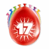 Ballonnen 17 Jaar Meerkleurig 30cm 8st -Feestartikelen Winkel ballonnen 17 jaar meerkleurig 30cm 8st