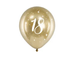 Ballonnen 18 Jaar Goud 30cm 6st
