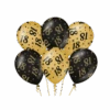 Ballonnen 18 Jaar Goud Zwart 30cm 6st -Feestartikelen Winkel ballonnen 18 jaar goud zwart 30cm 6st