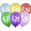 Ballonnen 2 Jaar Gekleurd Metallic 30cm 6st -Feestartikelen Winkel ballonnen 2 jaar gekleurd metallic 30cm 6st