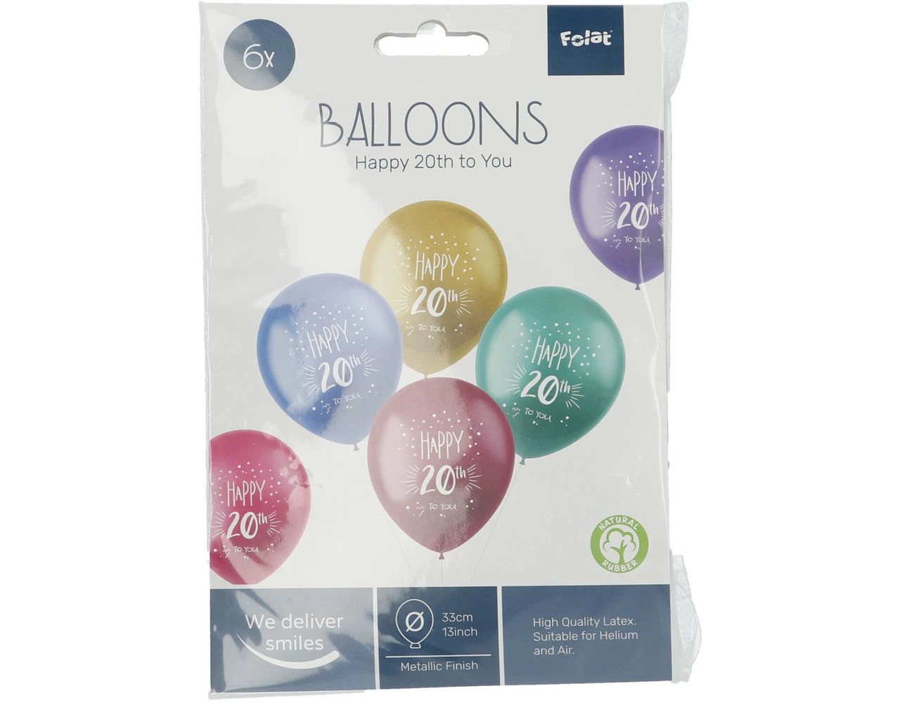 Ballonnen 20 Jaar Happy 20th 33cm 6st 4 Ballonnen 20 Jaar Happy 20th 33cm 6st - Afbeelding 2