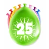 Ballonnen 25 Jaar Hoera 30cm 8st