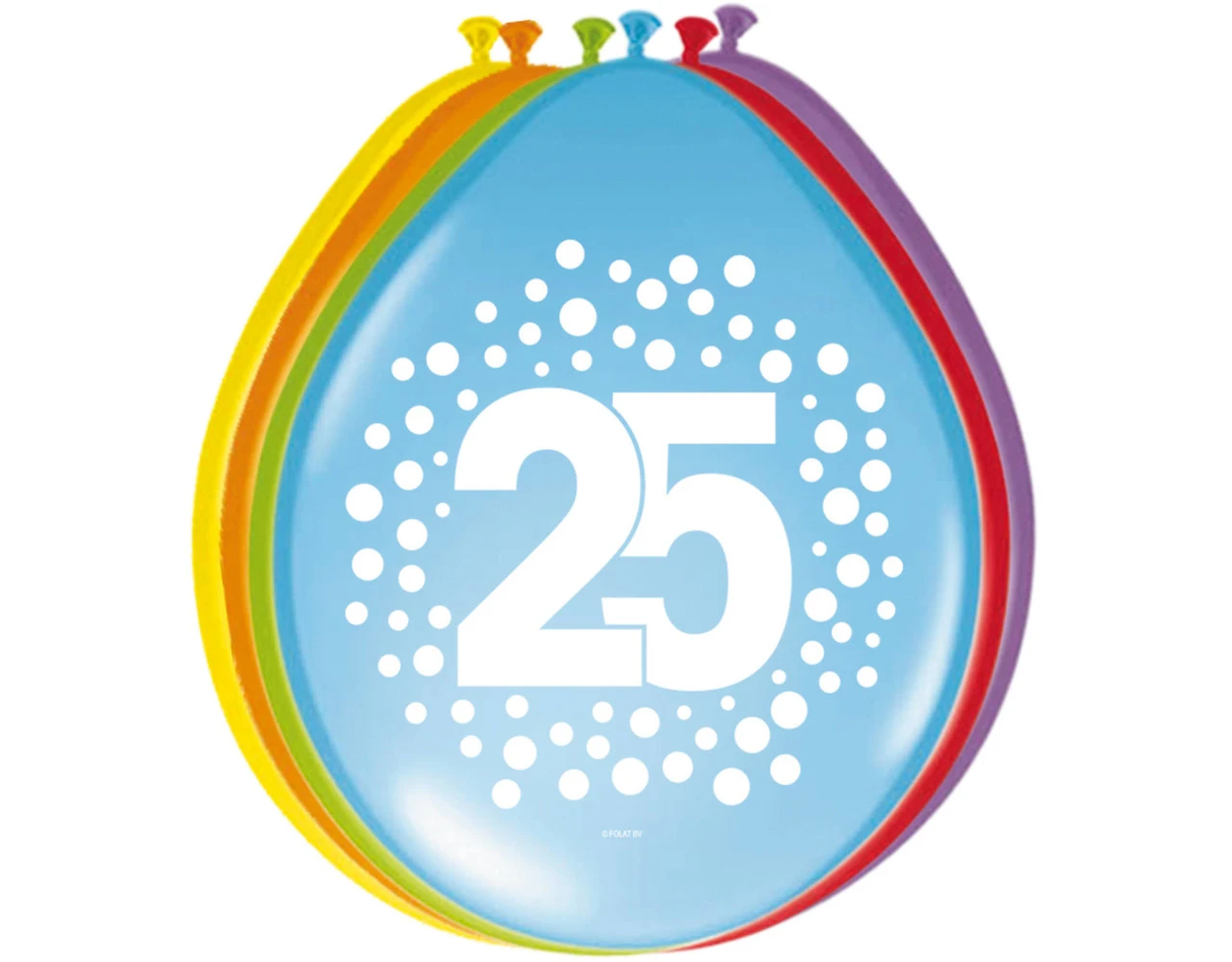Ballonnen 25 Jaar Stippen 30cm 8st 3 Ballonnen 25 Jaar Stippen 30cm 8st