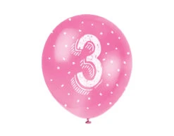 Ballonnen 3 Jaar Confetti 30cm 5st -Feestartikelen Winkel ballonnen 3 jaar confetti 30cm 5st 1