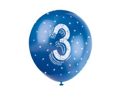 Ballonnen 3 Jaar Confetti 30cm 5st -Feestartikelen Winkel ballonnen 3 jaar confetti 30cm 5st 2