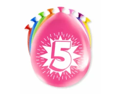 Ballonnen 5 Jaar Hoera 30cm 8st