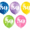 Ballonnen 50 Jaar Confetti 30cm 5st -Feestartikelen Winkel ballonnen 50 jaar confetti 30cm 5st