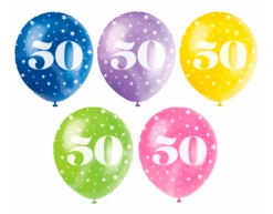 Ballonnen 50 Jaar Confetti 30cm 5st