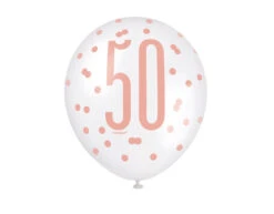 Ballonnen 50 Jaar Rose Goud 30cm 6st -Feestartikelen Winkel ballonnen 50 jaar rose goud 30cm 6st 1