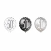 Ballonnen 50 Jaar Stippen Zwart 30cm 6st -Feestartikelen Winkel ballonnen 50 jaar stippen zwart 30cm 6st