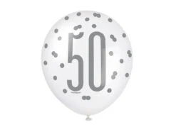 Ballonnen 50 Jaar Stippen Zwart 30cm 6st -Feestartikelen Winkel ballonnen 50 jaar stippen zwart 30cm 6st 2