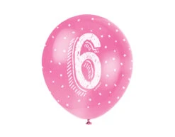 Ballonnen 6 Jaar Confetti 30cm 5st -Feestartikelen Winkel ballonnen 6 jaar confetti 30cm 5st 1