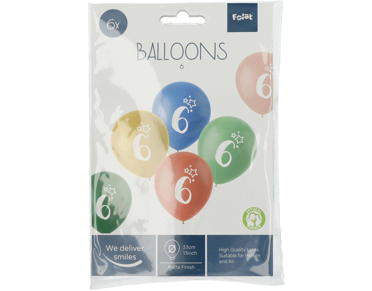 Ballonnen 6 Jaar Gekleurd 33cm 6st 4 Ballonnen 6 Jaar Gekleurd 33cm 6st - Afbeelding 2