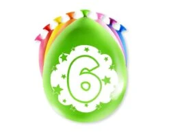Ballonnen 6 Jaar Hoera 30cm 8st