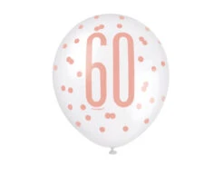 Ballonnen 60 Jaar Rose Goud 30cm 6st -Feestartikelen Winkel ballonnen 60 jaar rose goud 30cm 6st 1