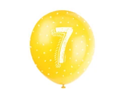 Ballonnen 7 Jaar Confetti 30cm 5st -Feestartikelen Winkel ballonnen 7 jaar confetti 30cm 5st 4