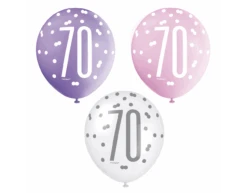 Ballonnen 70 Jaar Stippen 30cm 6st