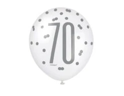 Ballonnen 70 Jaar Stippen Zwart 30cm 6st -Feestartikelen Winkel ballonnen 70 jaar stippen zwart 30cm 6st 3
