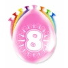 Ballonnen 8 Jaar Hoera 30cm 8st -Feestartikelen Winkel ballonnen 8 jaar hoera 30cm 8st