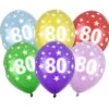 Ballonnen 80 Jaar Gekleurd Metallic 30cm 6st -Feestartikelen Winkel ballonnen 80 jaar gekleurd metallic 30cm 6st