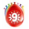 Ballonnen 9 Jaar Hoera 30cm 8st