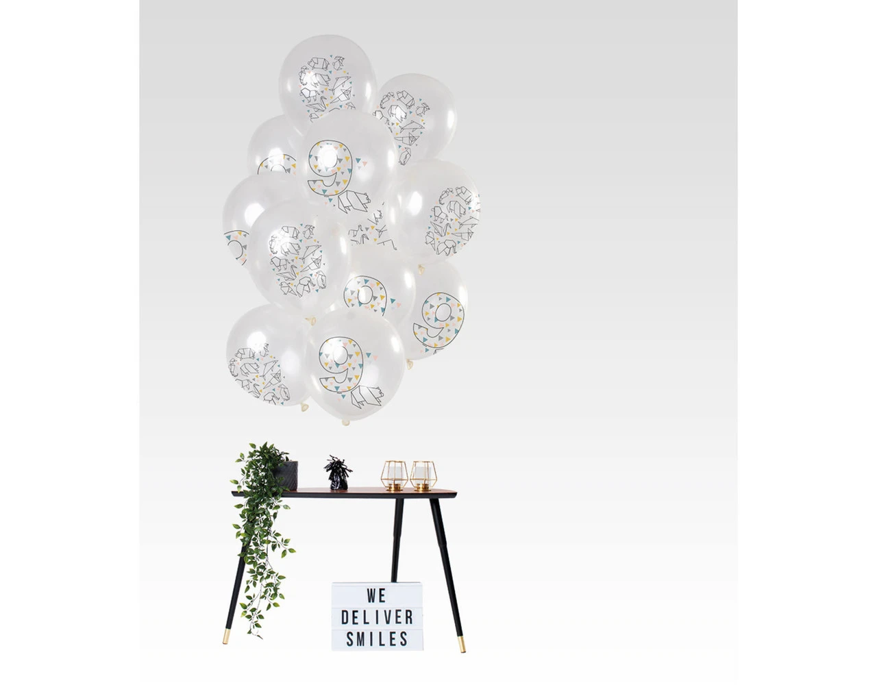 Ballonnen 9 Jaar Origami 30cm 12st 4 Ballonnen 9 Jaar Origami 30cm 12st - Afbeelding 2