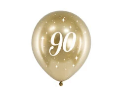 Ballonnen 90 Jaar Goud 30cm 6st