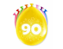 Ballonnen 90 Jaar Hoera 30cm 8st