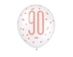 Ballonnen 90 Jaar Rose Goud 30cm 6st -Feestartikelen Winkel ballonnen 90 jaar rose goud 30cm 6st 1