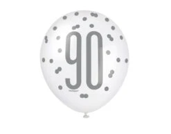 Ballonnen 90 Jaar Stippen Zwart 30cm 6st -Feestartikelen Winkel ballonnen 90 jaar stippen zwart 30cm 6st 3